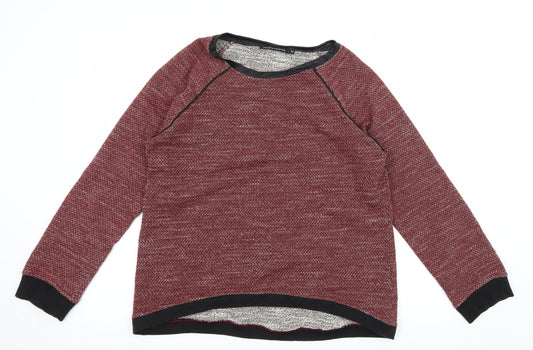 Lafayette Collection Womens Red Striped Jersey Pullover Sweatshirt Size M