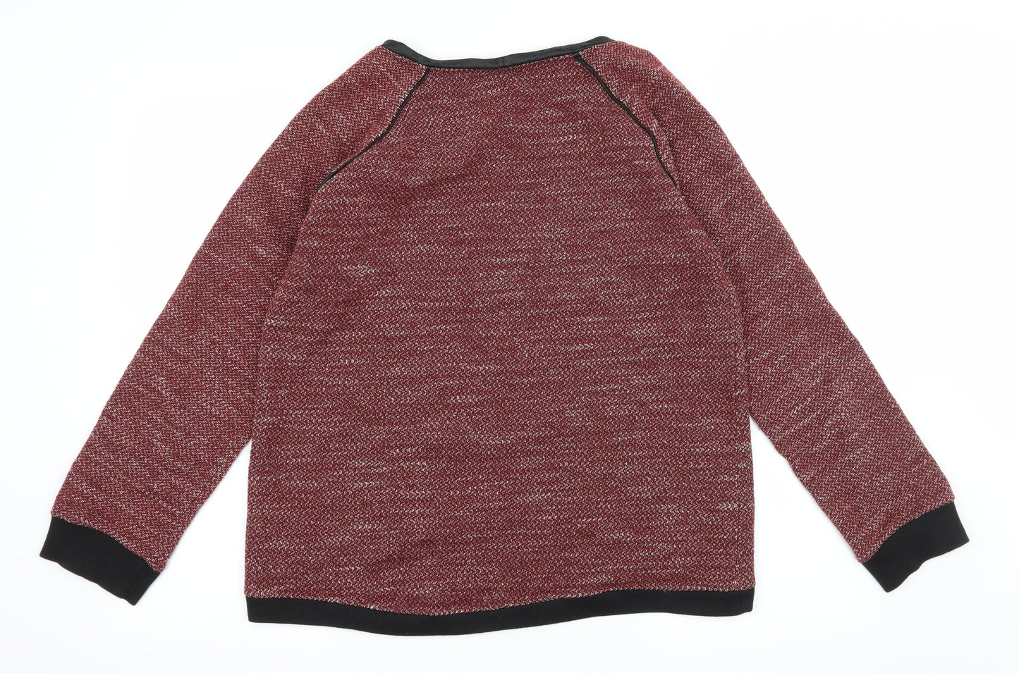 Lafayette Collection Womens Red Striped Jersey Pullover Sweatshirt Size M