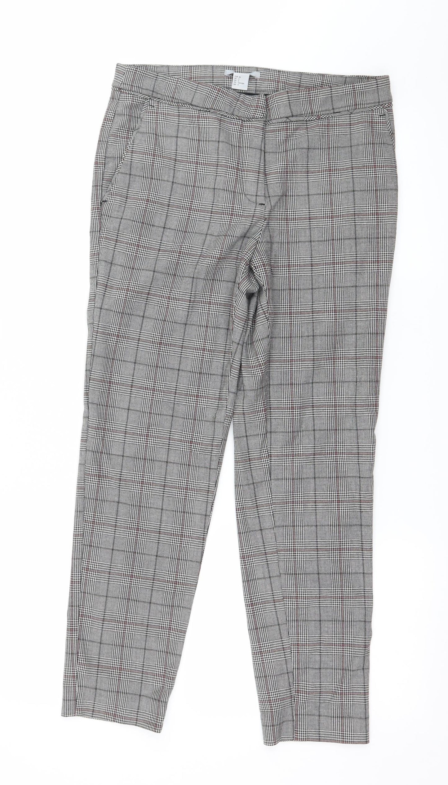 H&M Womens Grey   Trousers  Size 8 L25 in