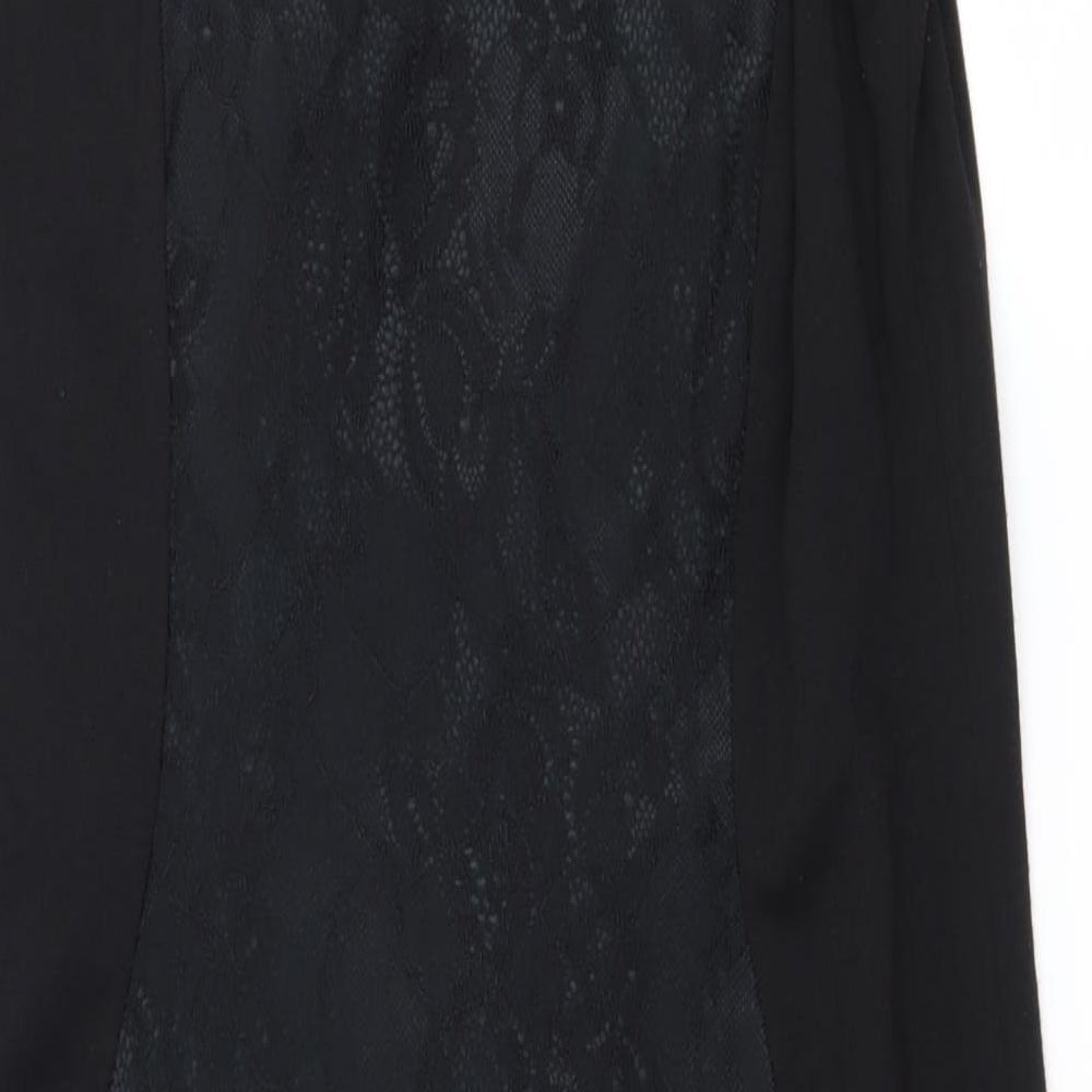 George Womens Black Batik Jersey A-Line  Size 12