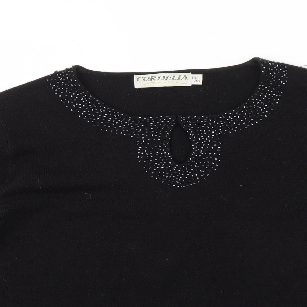 CORDELIA Womens Black   Pullover Jumper Size 14