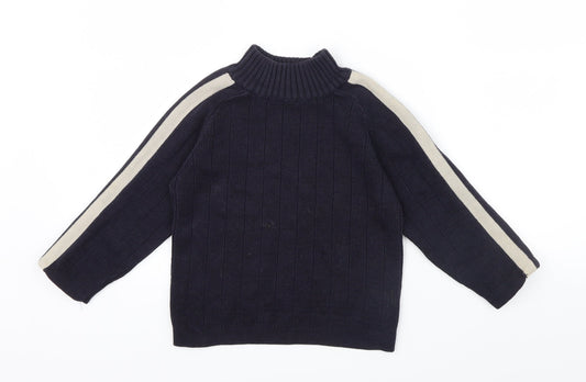 BHS Boys Blue Striped  Pullover Jumper Size 6 Years