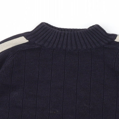 Preloved BHS Boys Blue Striped  Pullover Jumper Size 6 Years - Detail