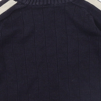 Preloved BHS Boys Blue Striped  Pullover Jumper Size 6 Years - Label