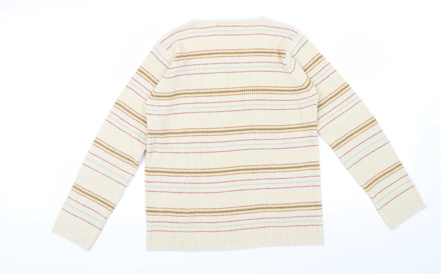EWM Womens Beige Striped  Pullover Jumper Size M