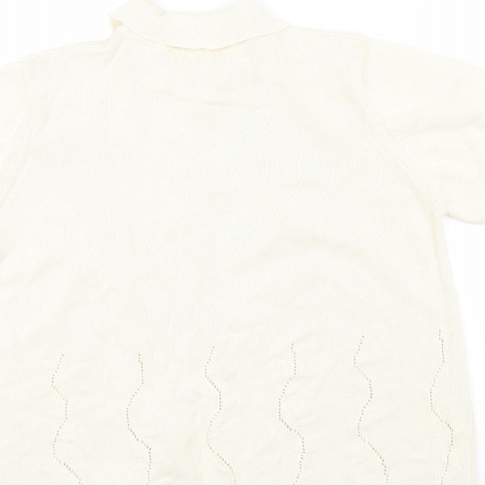 M&S Womens Beige Floral  Cardigan Jumper Size 14