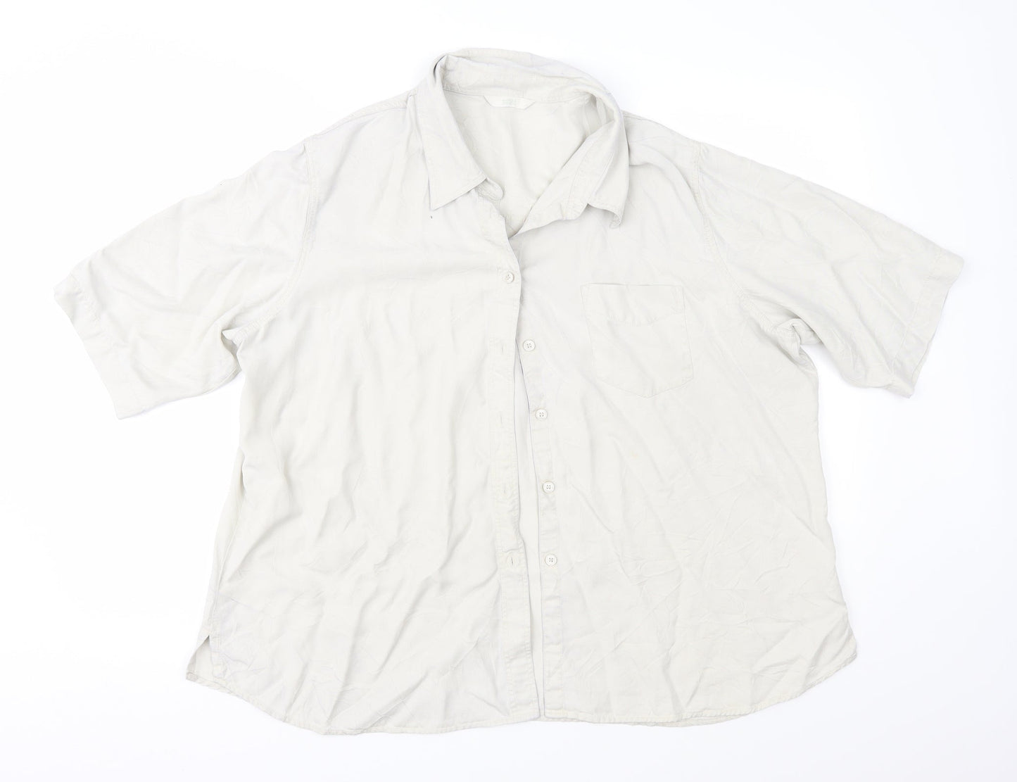 Marks and Spencer Womens Grey   Basic Button-Up Size 22