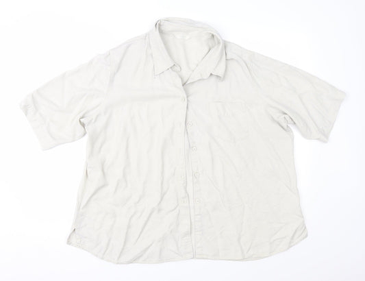 Marks and Spencer Womens Grey   Basic Button-Up Size 22