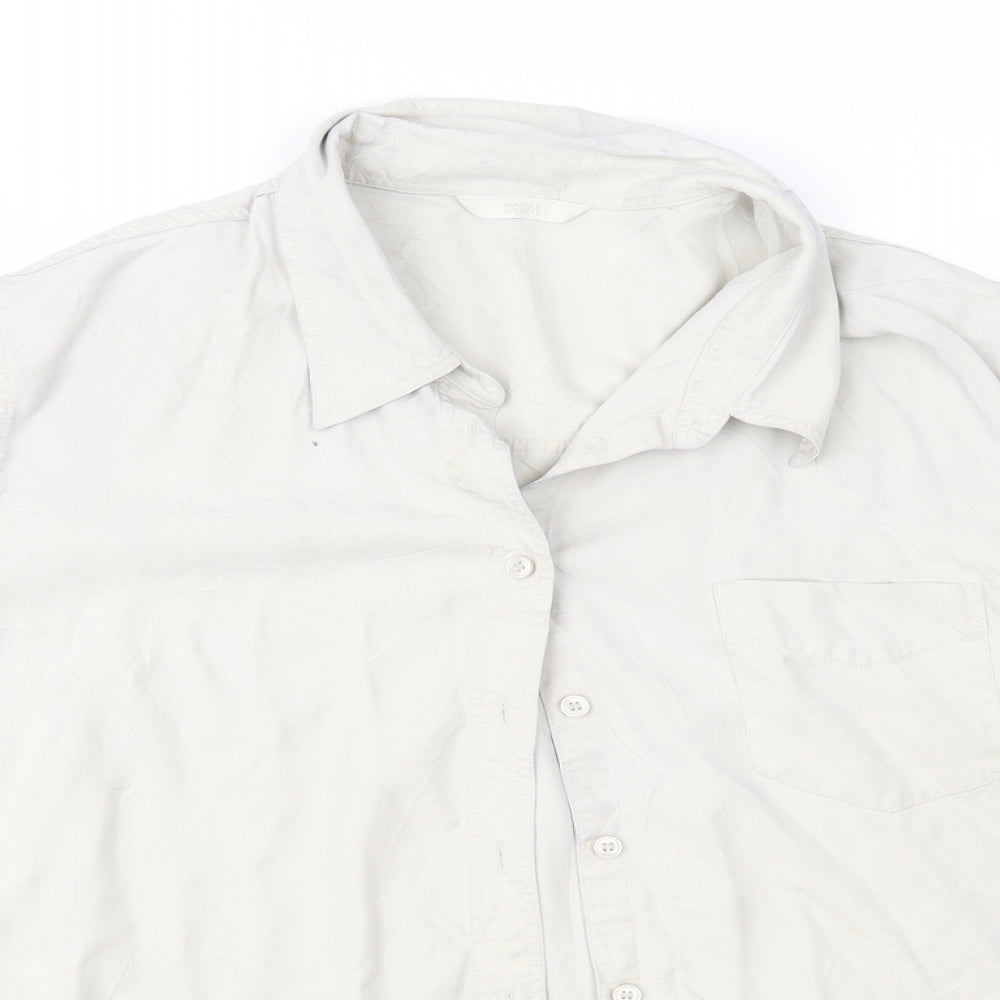Marks and Spencer Womens Grey   Basic Button-Up Size 22
