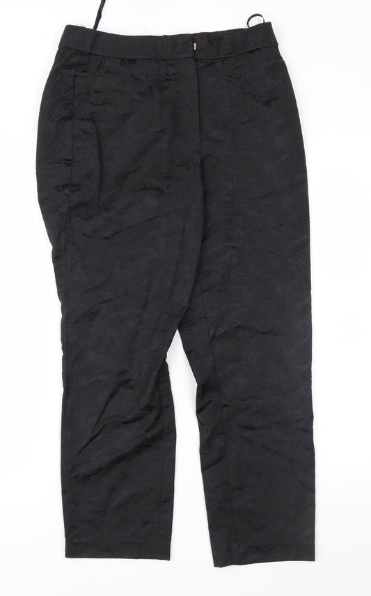 Bonmarché Womens Black Floral  Trousers  Size 10 L26 in