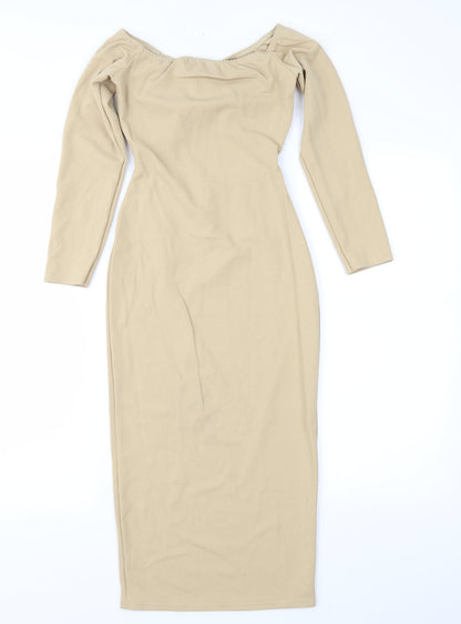 Preloved Pretty Lady Womens Brown   Sheath  Size 8 - Back