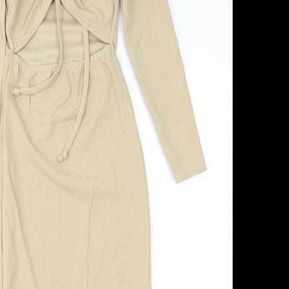 Preloved Pretty Lady Womens Brown   Sheath  Size 8 - Detail