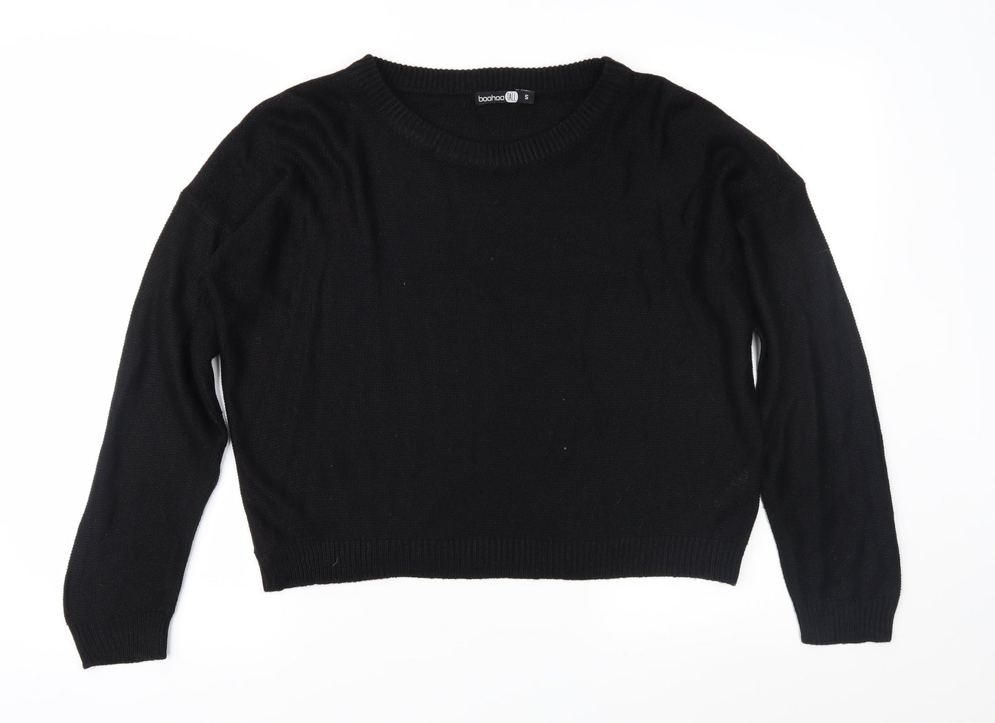 Boohoo Womens Black  Knit Pullover Jumper Size S