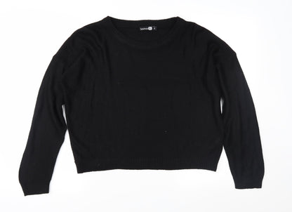 Preloved Boohoo Womens Black  Knit Pullover Jumper Size S - Front