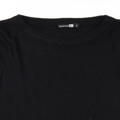 Preloved Boohoo Womens Black  Knit Pullover Jumper Size S - Detail