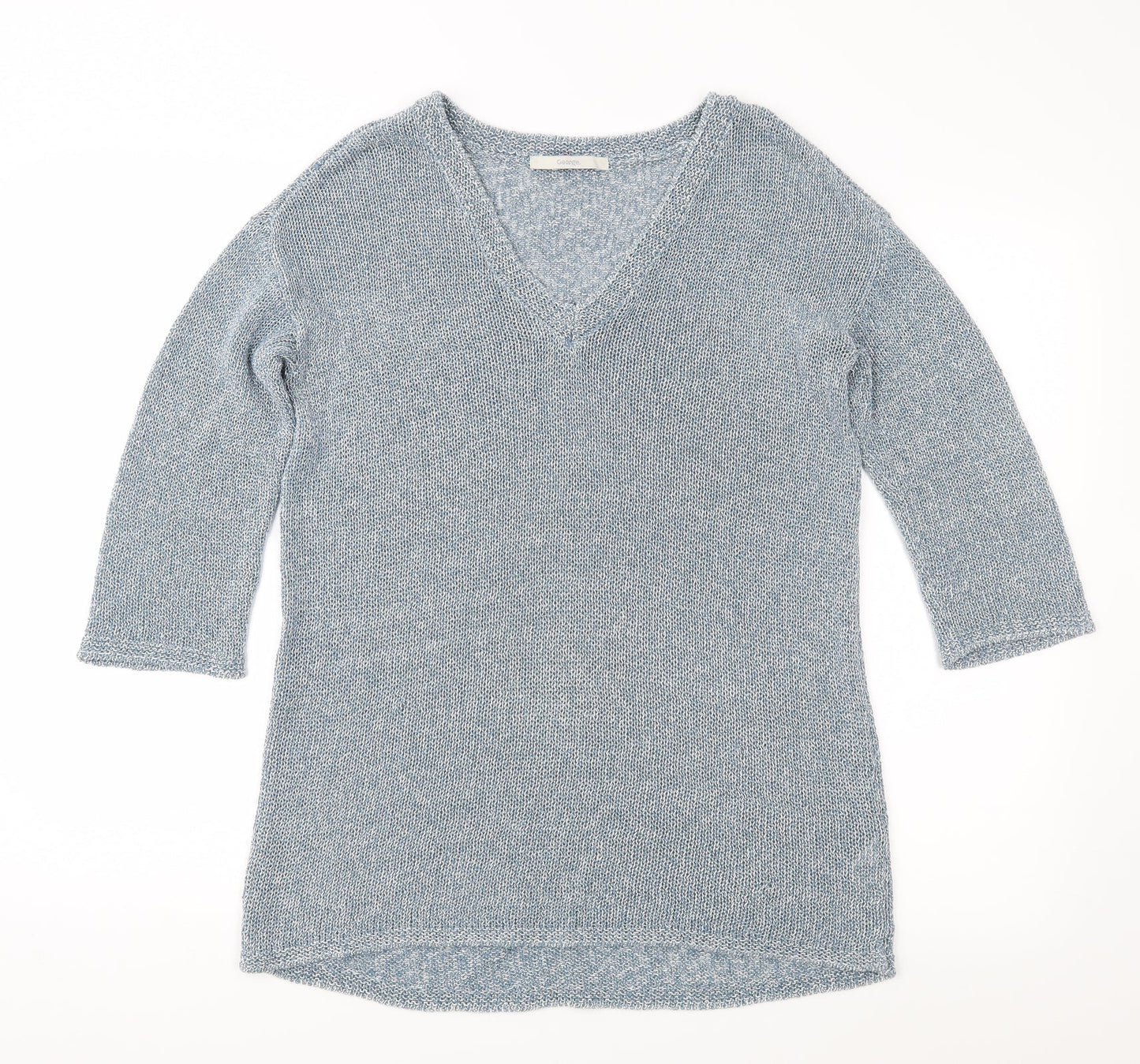 George Womens Blue  Knit Pullover Jumper Size 8