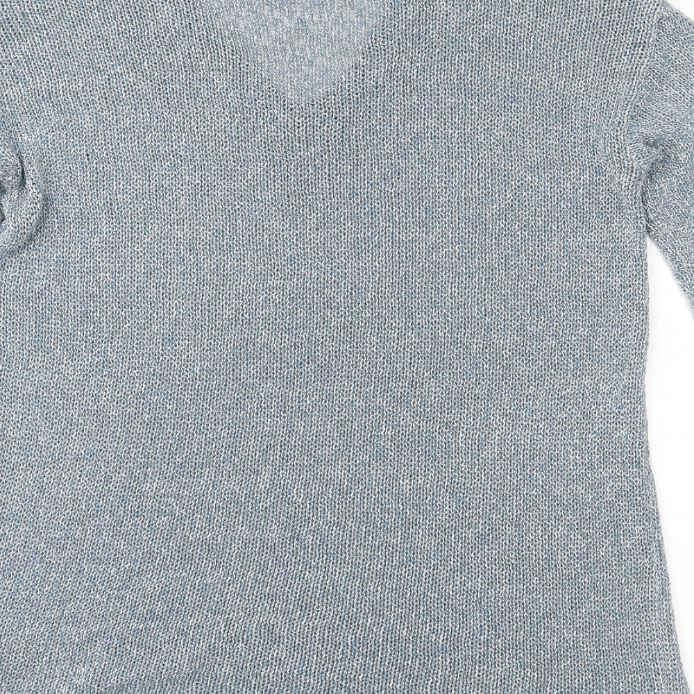 George Womens Blue  Knit Pullover Jumper Size 8