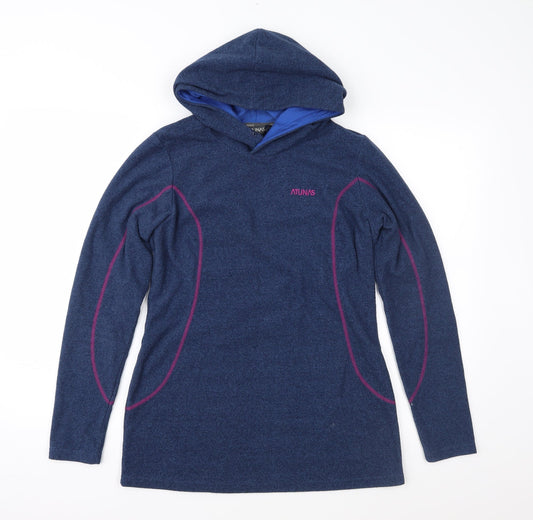 Atunas Womens Blue  Fleece Pullover Hoodie Size M