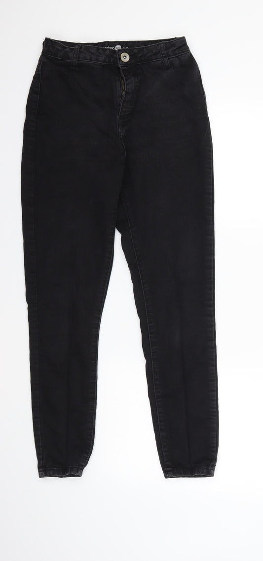 Boohoo Womens Black  Denim Skinny Jeans Size 10 L27 in