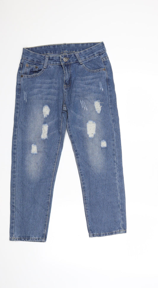 Preworn Womens Blue  Denim Cropped Jeans Size 28 in L22 in