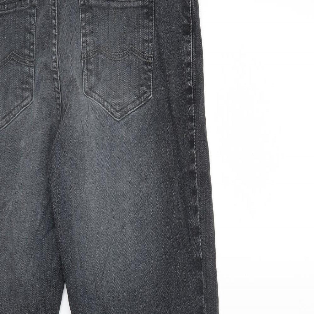 Blue Motion Womens Black  Denim Straight Jeans Size 12 L27 in