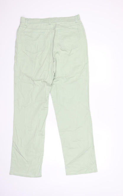 Preloved Marks and Spencer Womens Green  Denim Tapered Jeans Size 16 L32 in - Back
