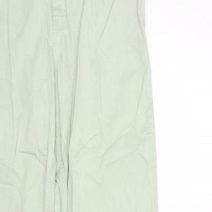 Preloved Marks and Spencer Womens Green  Denim Tapered Jeans Size 16 L32 in - Detail