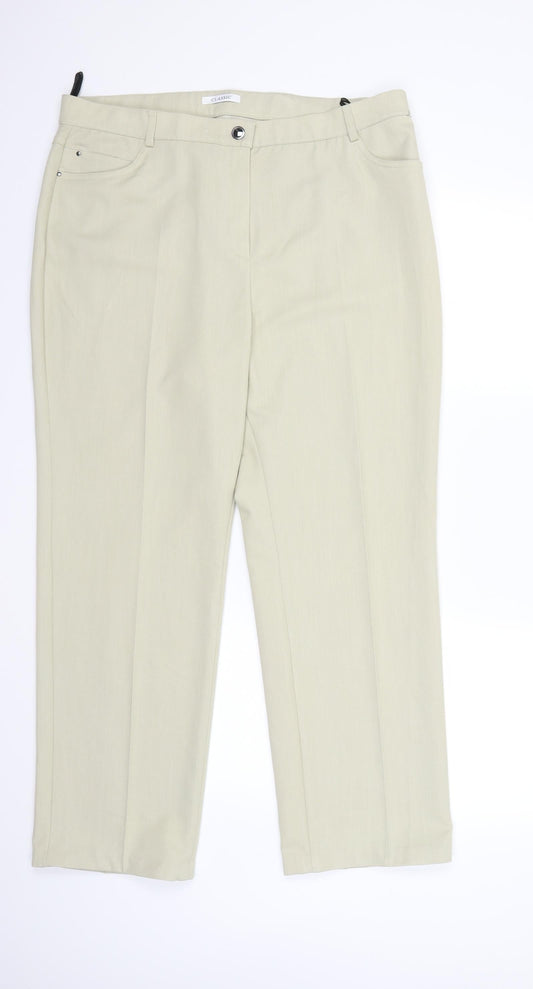 Marks and Spencer Womens Beige   Trousers  Size 18 L29 in
