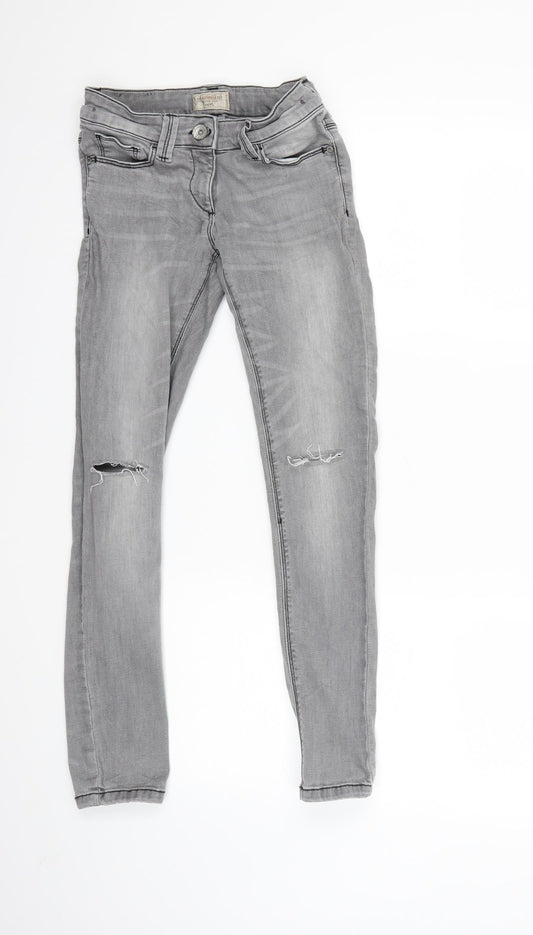 NEXT Girls Grey  Denim Skinny Jeans Size 10 Years