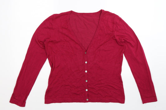 Preworn Womens Pink  Knit Cardigan Jumper Size L