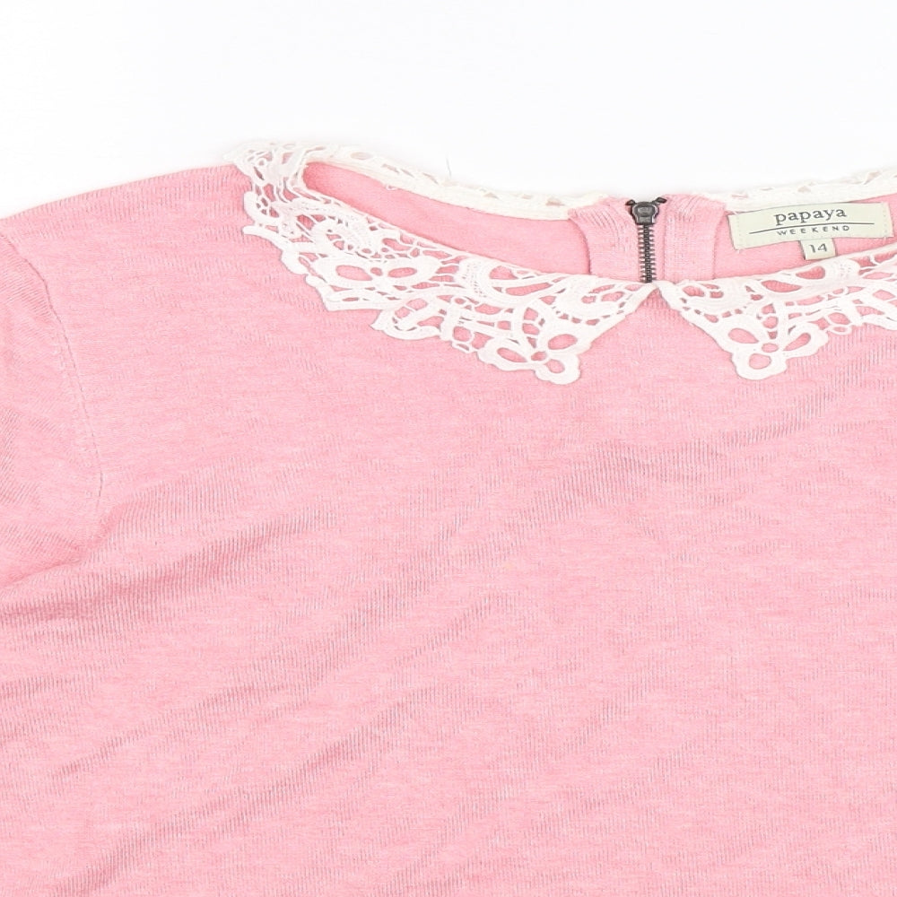 Papaya Womens Pink  Knit Pullover Jumper Size 10