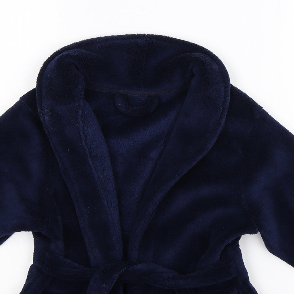 Dunnes Stores Boys Blue Solid Fleece  Robe Size 3-4 Years