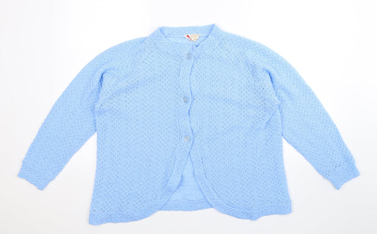 Preworn Womens Blue  Knit Cardigan Jumper One Size