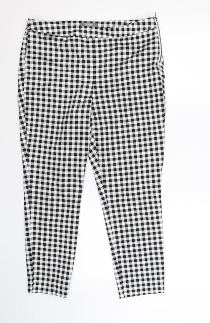 Preloved Denim Co Womens Multicoloured Check  Trousers  Size 14 L26 in - Front