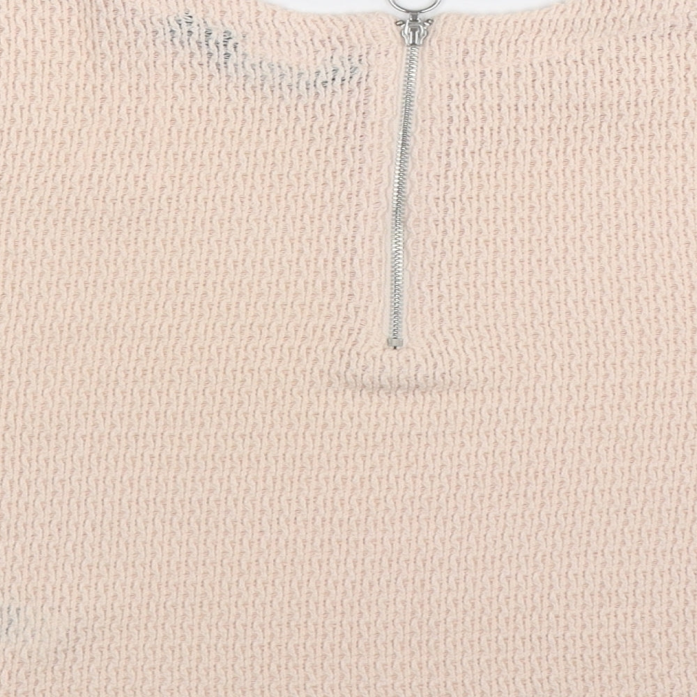 New Look Womens Beige  Knit Basic T-Shirt Size 10