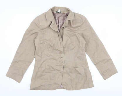 Preloved Nikki Valenti  Womens Beige   Jacket  Size 10 - Front