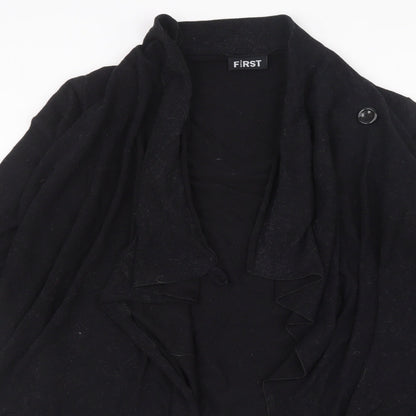 Preloved First Womens Black   Cardigan Jumper Size S - Detail