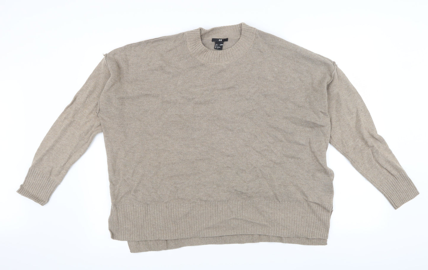 H&M Womens Beige  Knit Pullover Jumper Size S