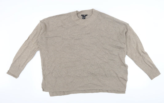 H&M Womens Beige  Knit Pullover Jumper Size S