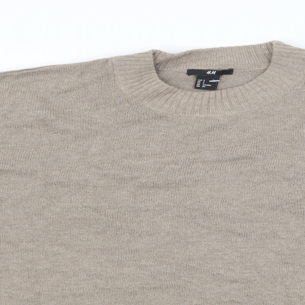 H&M Womens Beige  Knit Pullover Jumper Size S