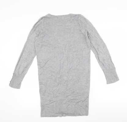 Preloved M&S Womens Grey   Cardigan Jumper Size S - Back