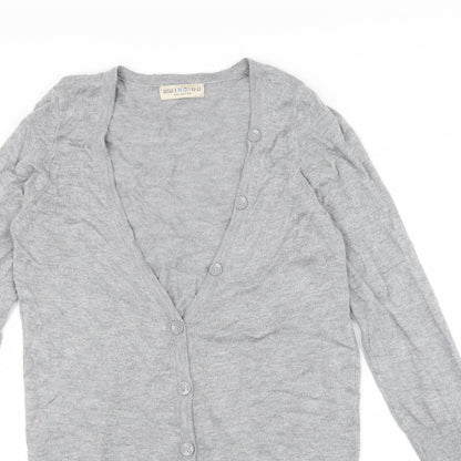 Preloved M&S Womens Grey   Cardigan Jumper Size S - Detail
