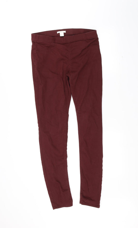 H&M Womens Red   Skinny Jeans Size 12 L28 in