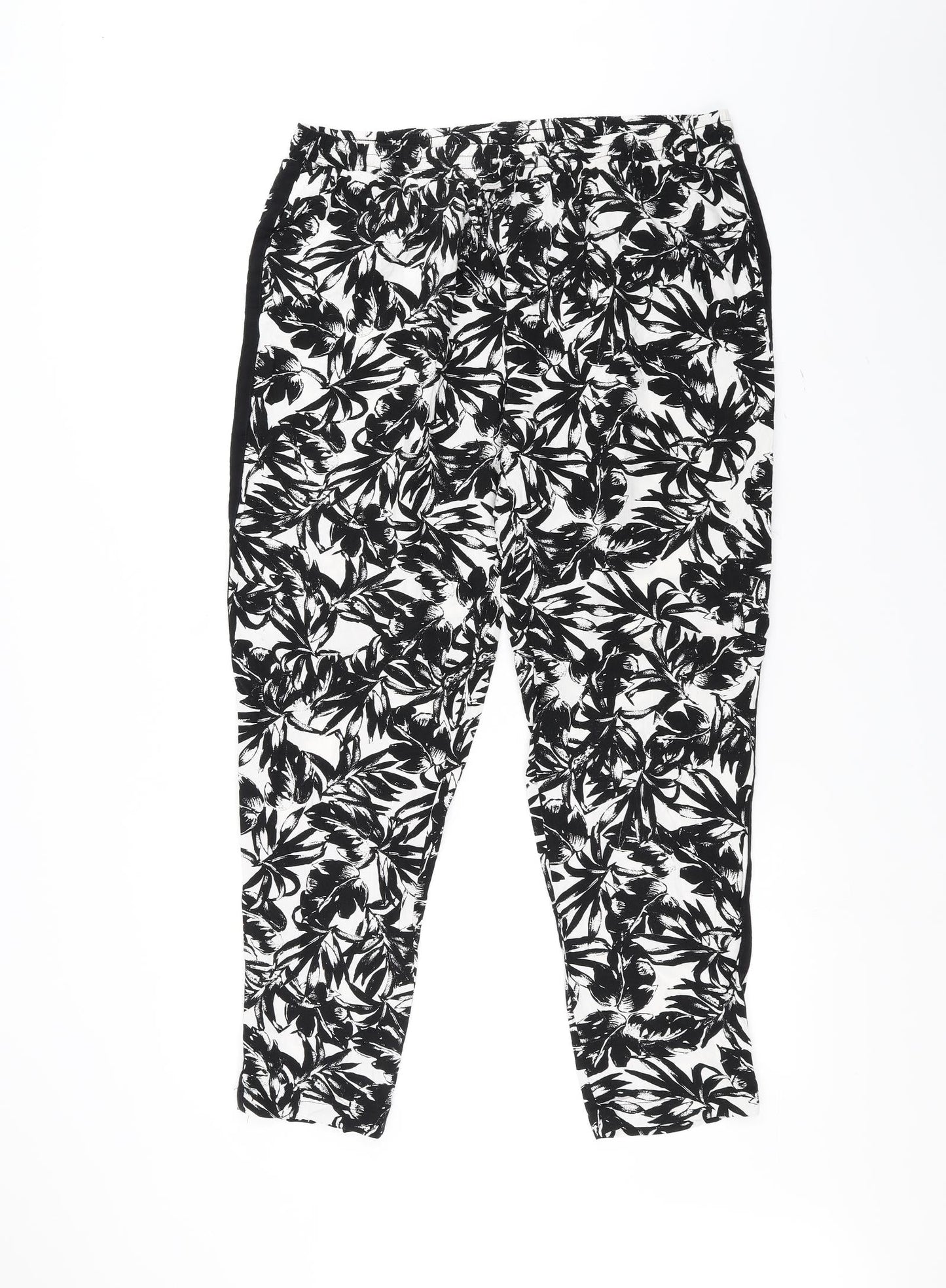 Dorothy Perkins Womens Black Floral  Trousers  Size 16 L30 in