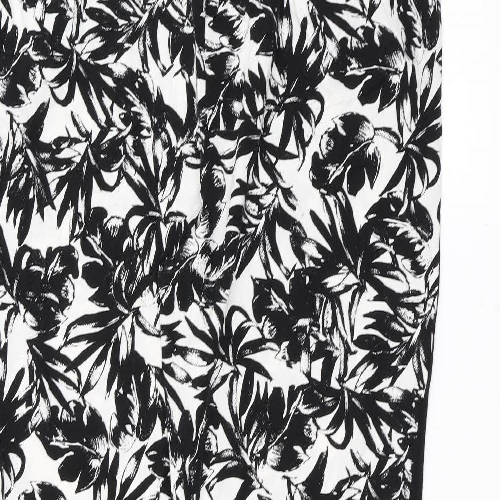 Dorothy Perkins Womens Black Floral  Trousers  Size 16 L30 in