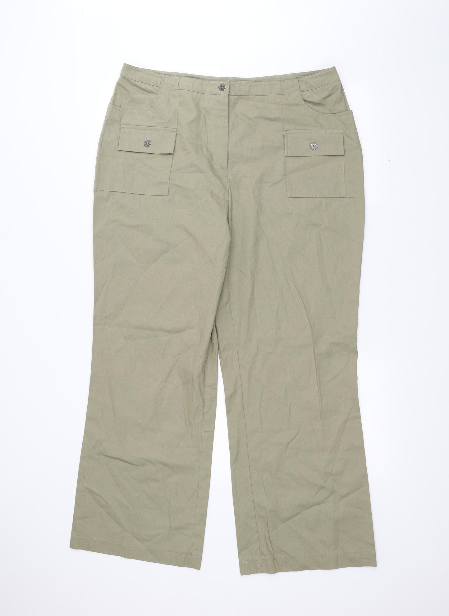 For Women Womens Green   Trousers  Size 18 L28 in