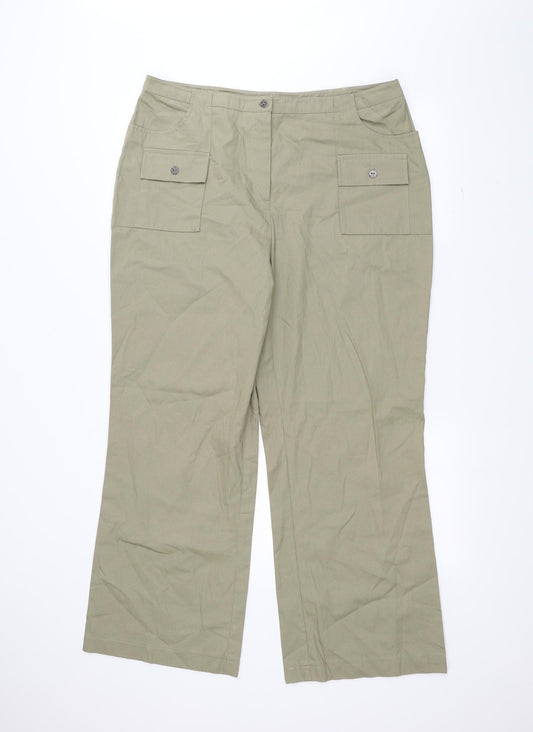 For Women Womens Green   Trousers  Size 18 L28 in