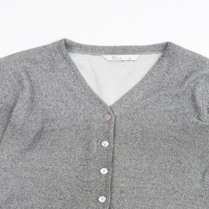 Preloved BHS Womens Grey   Cardigan Jumper Size 14 - Detail