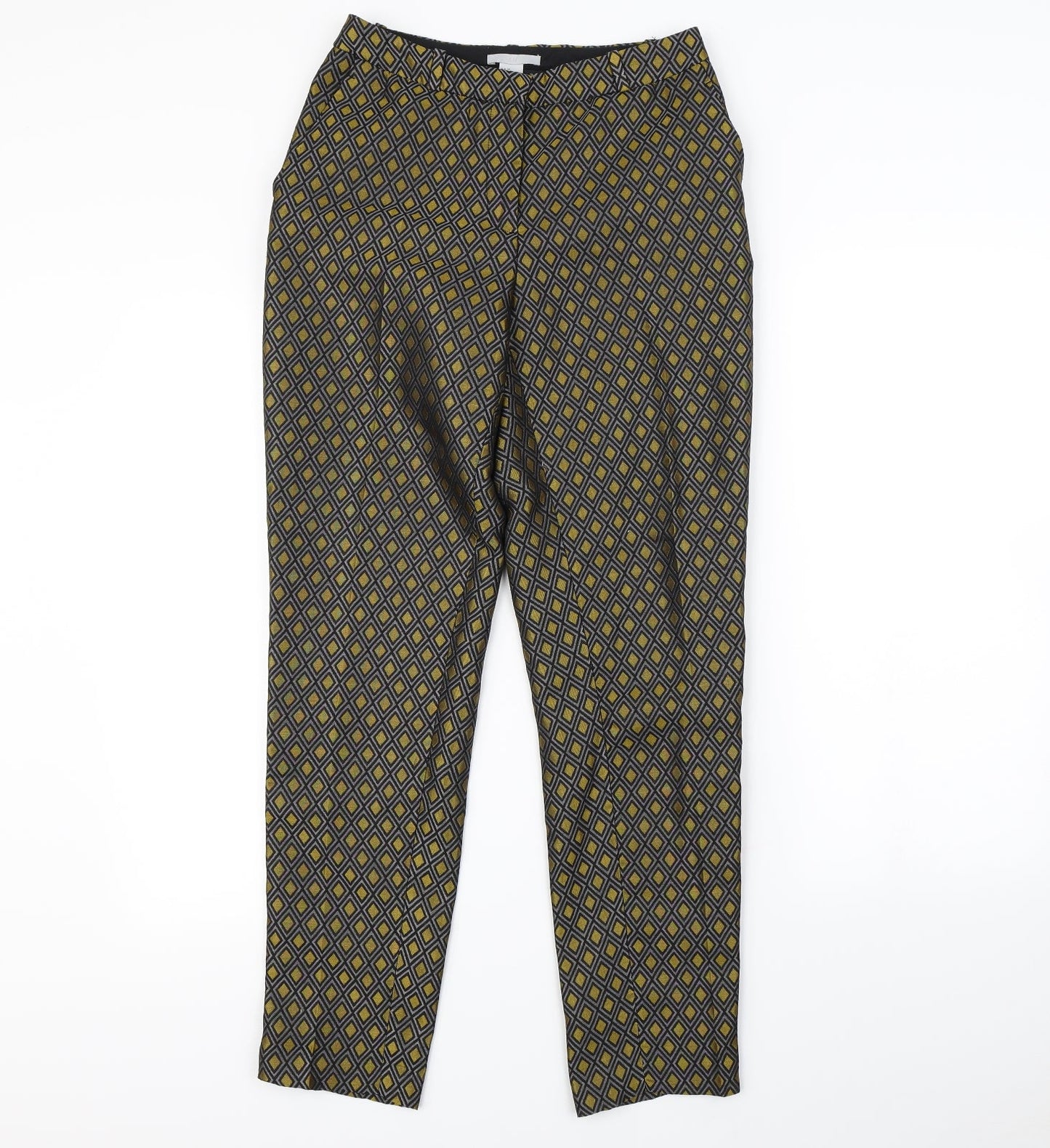 H&M Womens Gold Geometric  Trousers  Size 6 L28 in