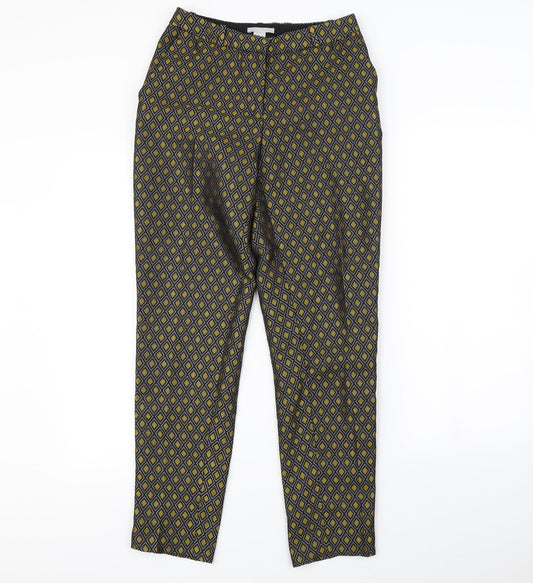H&M Womens Gold Geometric  Trousers  Size 6 L28 in